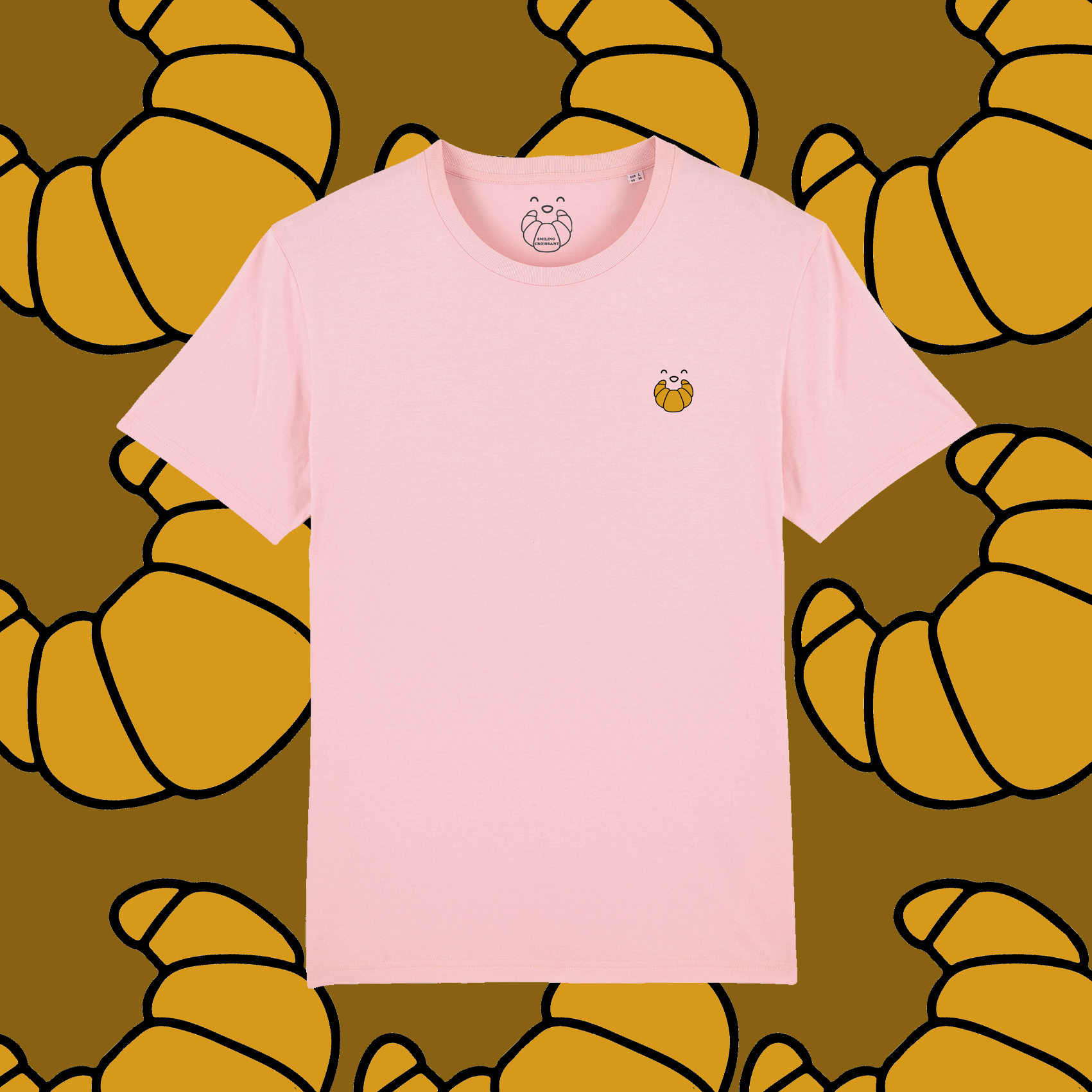 Smiling Croissant pink tshirt